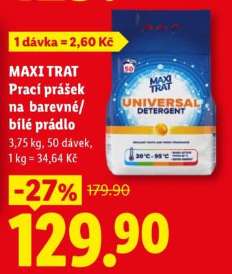 MAXI TRAT Prací prášek na barevné/bílé prádlo