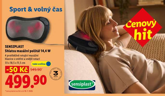 SENSIPLAST Shiatsu masážní polštář 14,4 W