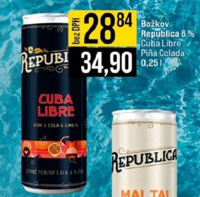 Božkov Republica 6% Cuba Libre Piña Colada