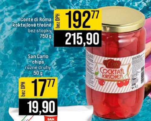 Conte di Roma koktejlové třešně bez stopky 750 g