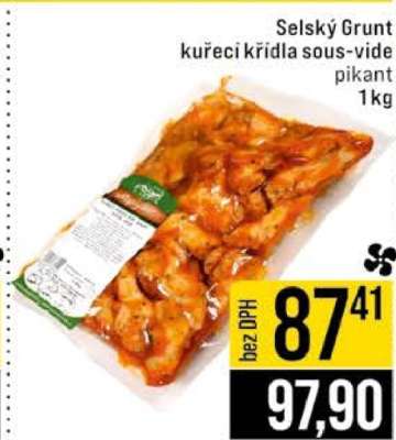 Selský Grunt kuřecí křídla sous-vide pikant