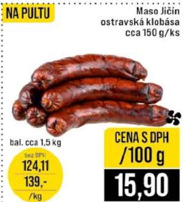 Maso Jičín ostravská klobása cca 150 g/ks