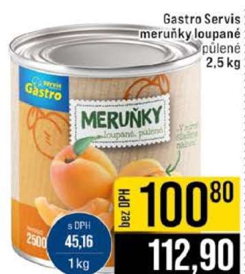 Gastro Servis meruňky loupané půlené