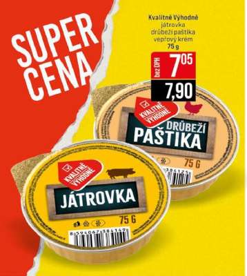 Kvalitně Výhodně játrovka drůbeží paštika vepřový krém