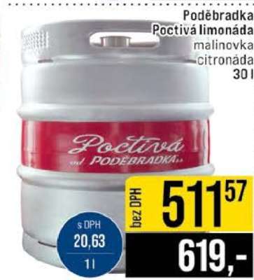 Poděbradka - Poctivá limonáda malinovka citronáda