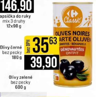 OLIVY ČERNÉ BEZ PECKY