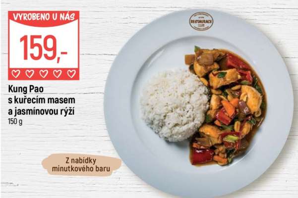 Kung Pao s kuřecím masem a jasmínovou rýží