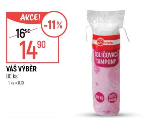 VÁŠ VÝBĚR Odličovací tampony