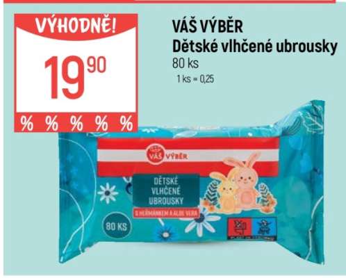 VÁŠ VÝBĚR Dětské vlhčené ubrousky