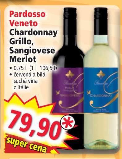 Pardosso Veneto Chardonnay Grillo, Sangiovese Merlot