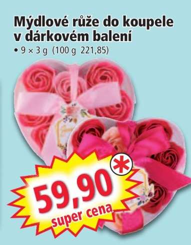 Mýdlové růže do koupele v dárkovém balení