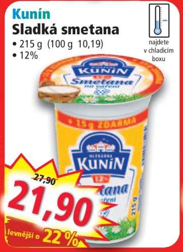 Kunín Sladká smetana