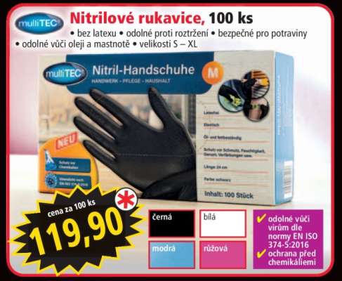Nitrilové rukavice, 100 ks