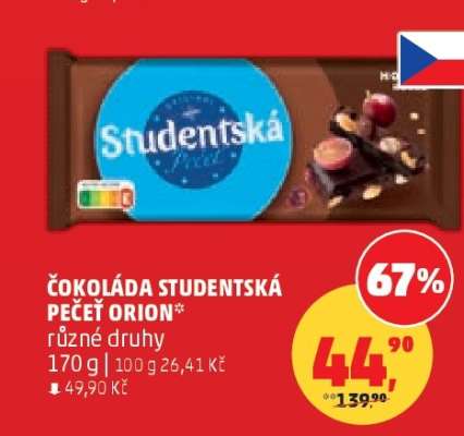 ČOKOLÁDA STUDENTSKÁ PEČEŤ ORION*