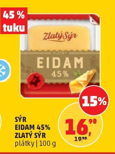 Sýr Eidam 45% Zlatý Sýr