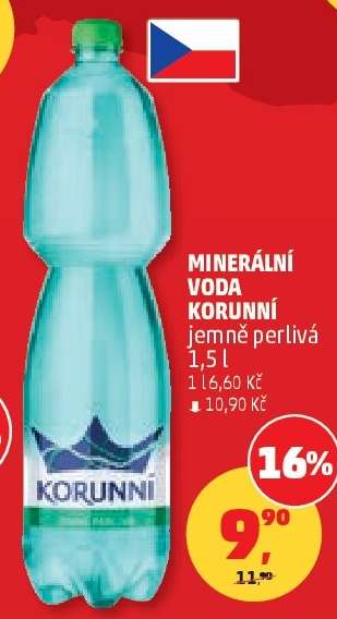 MINERÁLNÍ VODA KORUNNÍ jemně perlivá
