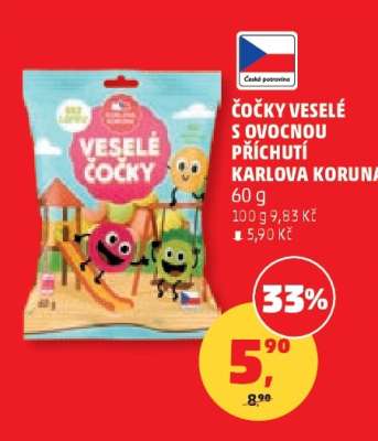Čočky Veselé s ovocnou příchutí Karlova Koruna