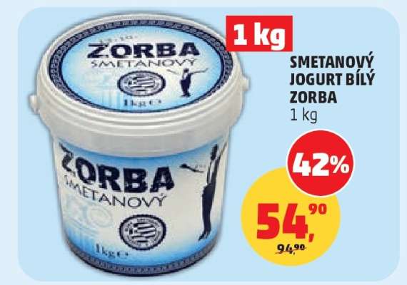 SMETANOVÝ JOGURT BÍLÝ ZORBA 1 kg
