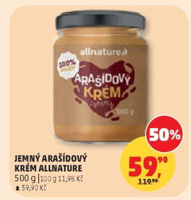JEMNÝ ARAŠÍDOVÝ KRÉM Allnature