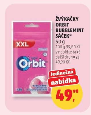 Žvýkačky Orbit Bubblemint sáček