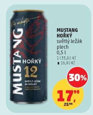 MUSTANG HOŘKÝ světlý ležák plech 0,5 l