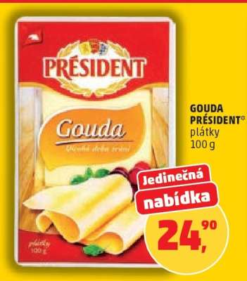GOUDA PRÉSIDENT plátky