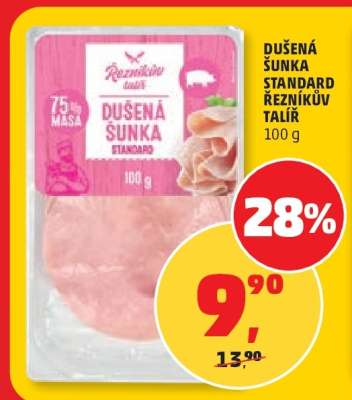 DUŠENÁ ŠUNKA STANDARD ŘEZNÍKŮV TALÍŘ