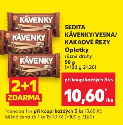 SEDITA KÁVENKY/VESNA/KAKAOVÉ ŘEZY Oplatky