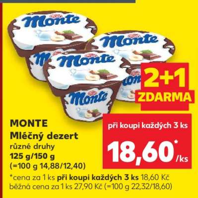 Monte mléčný dezert