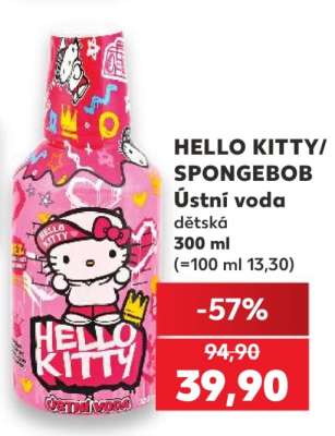 HELLO KITTY/SPONGEBOB Ústní voda
