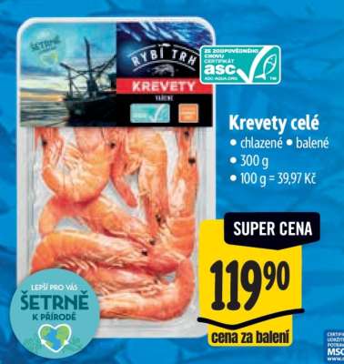 Krevety celé