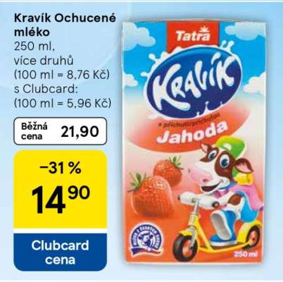 Kravík ochucené mléko