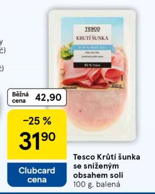 Tesco Krůtí šunka se sníženým obsahem soli