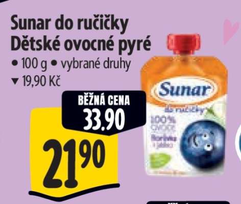 Sunar do ručičky Dětské ovocné pyré