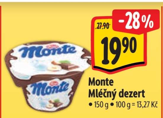 Monte mléčný dezert