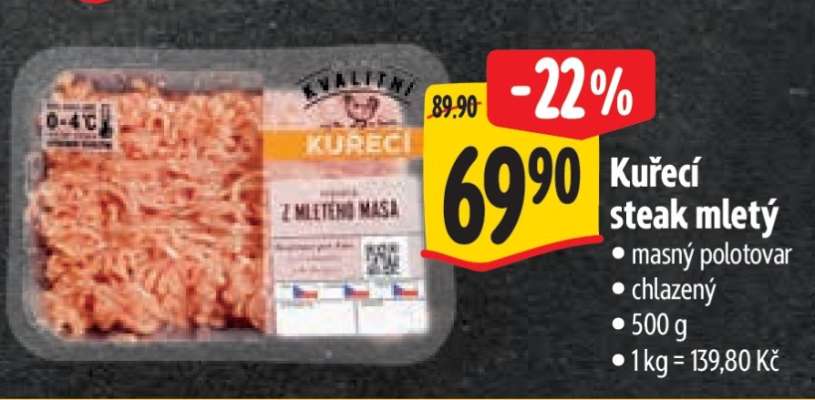 Kuřecí steak mletý