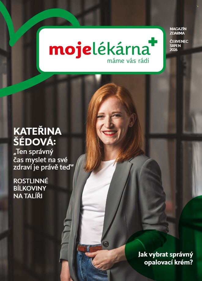 Leták mojelekarna.cz - 1. 7. 2026 - 31. 8. 2026. Strana 1