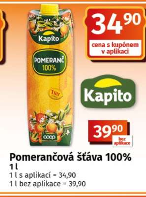 Kapito Pomerančová šťáva 100%