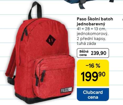Paso Školní batoh Jednobarevný