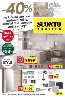 SCONTO NÁBYTEK - -40% na ložnice, postele, matrace, rošty, šatní skříně, komody, noční stolky