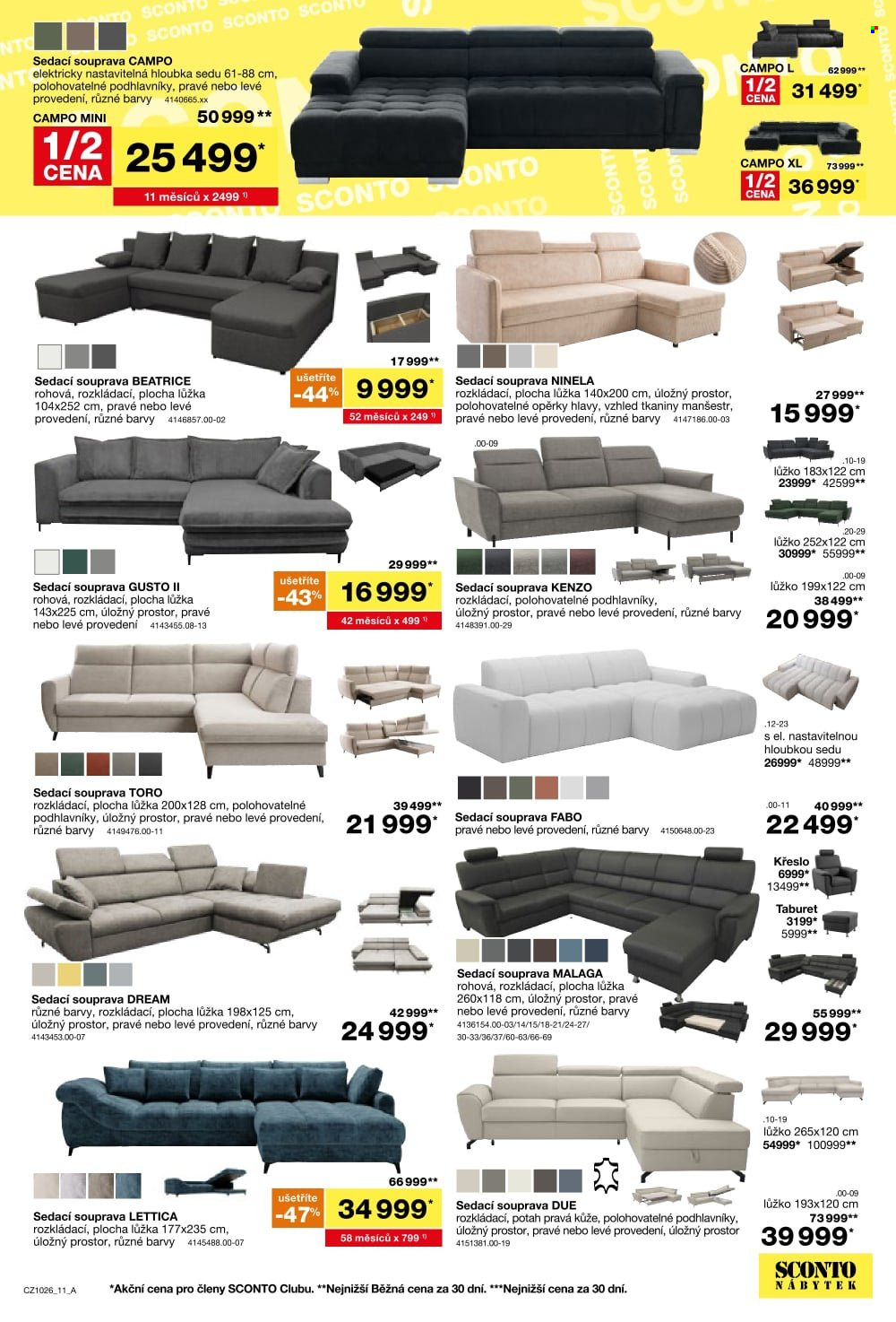 Leták SCONTO NÁBYTEK - 5. 8. 2026 - 25. 8. 2026. Strana 11