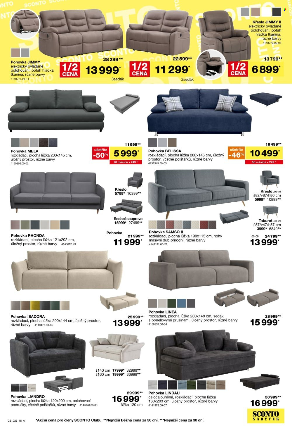 Leták SCONTO NÁBYTEK - 5. 8. 2026 - 25. 8. 2026. Strana 15
