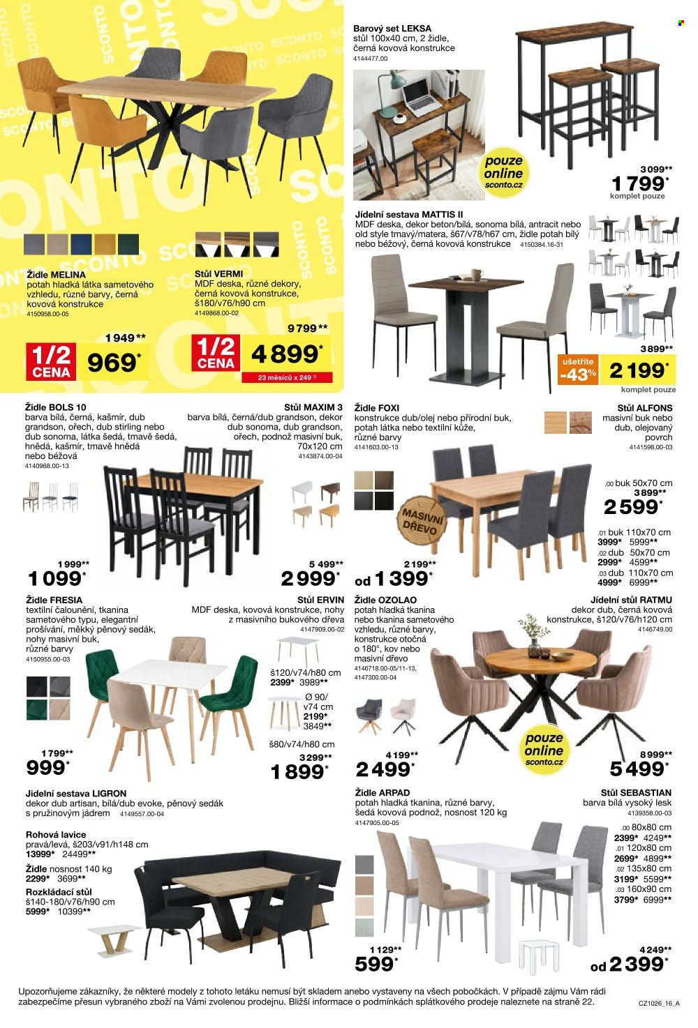 Leták SCONTO NÁBYTEK - 5. 8. 2026 - 25. 8. 2026. Strana 16