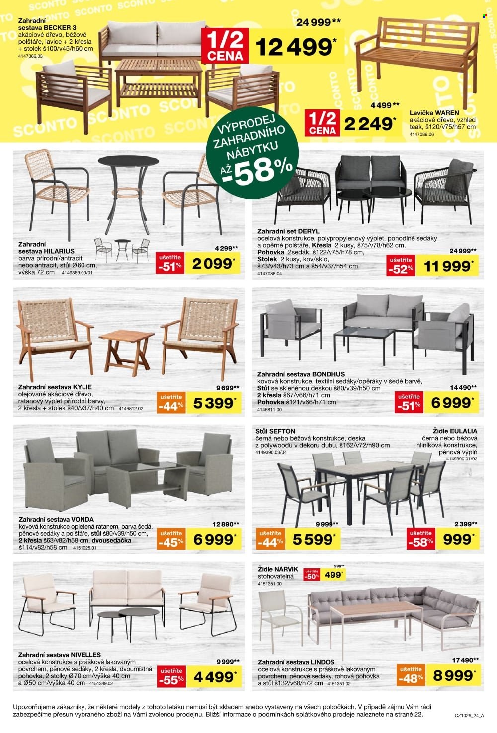 Leták SCONTO NÁBYTEK - 5. 8. 2026 - 25. 8. 2026. Strana 24