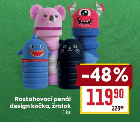 Roztahovací penál design kočka, žralok