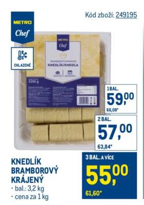 KNEDLÍK BRAMBOROVÝ KRÁJENÝ