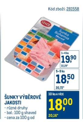 ŠUNKY VÝBĚROVÉ JAKOSTI