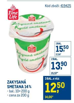 Zakysaná smetana 14 %