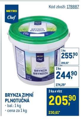 Brynza zimní plnotučná