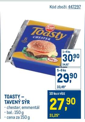 Toasty tavený sýr